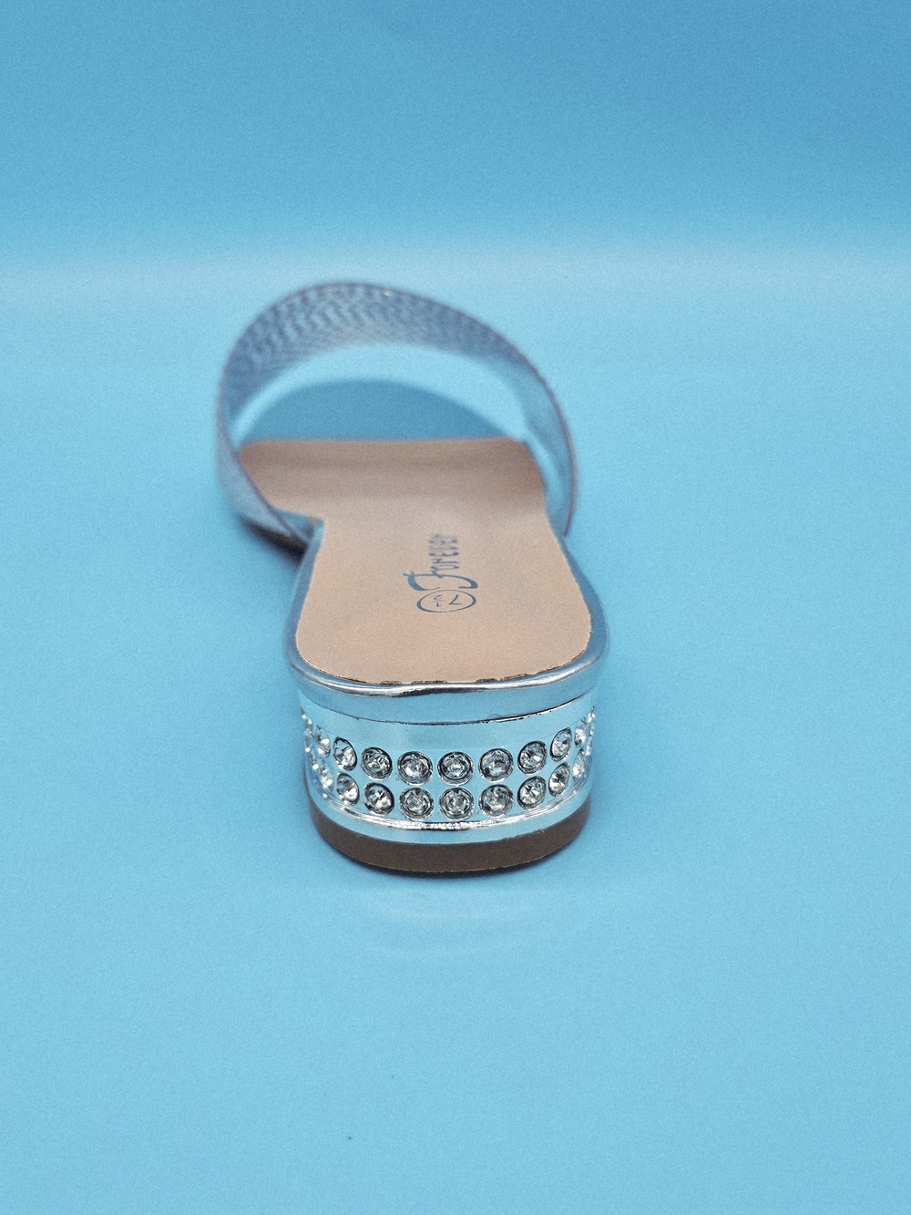Forever Link Silver Rhinestone Slide Mule - Picture 5 of 5